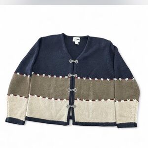 Christopher & Banks women’s Navy, Olive, and Cream Cardigan